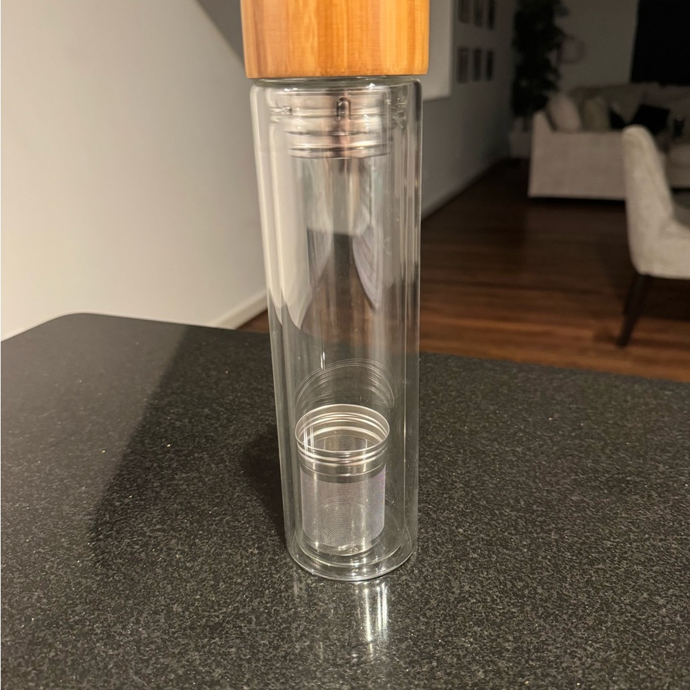 Glass Tea Infuser Bottle with Bamboo Lid